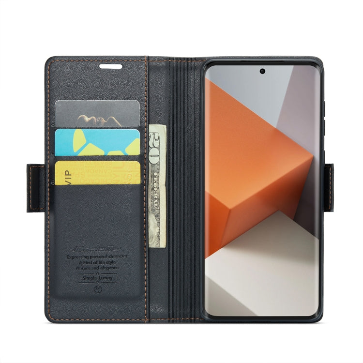 For Xiaomi Redmi Note 13 Pro+ 5G CaseMe 023 Butterfly Buckle Litchi Texture RFID Anti-theft Leather Phone Case(Black) - Xiaomi Cases by CaseMe | Online Shopping South Africa | PMC TechLife | Buy Now Pay Later Mobicred