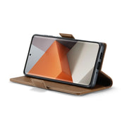 For Xiaomi Redmi Note 13 Pro+ 5G CaseMe 023 Butterfly Buckle Litchi Texture RFID Anti-theft Leather Phone Case(Brown)