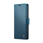 For Xiaomi Redmi Note 13 Pro+ 5G CaseMe 023 Butterfly Buckle Litchi Texture RFID Anti-theft Leather Phone Case(Blue)