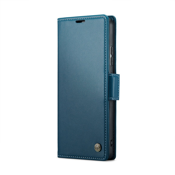 For Xiaomi Redmi Note 13 Pro+ 5G CaseMe 023 Butterfly Buckle Litchi Texture RFID Anti-theft Leather Phone Case(Blue)