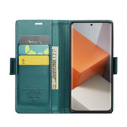 For Xiaomi Redmi Note 13 Pro+ 5G CaseMe 023 Butterfly Buckle Litchi Texture RFID Anti-theft Leather Phone Case(Pearly Blue)