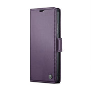 For Xiaomi Redmi Note 13 Pro+ 5G CaseMe 023 Butterfly Buckle Litchi Texture RFID Anti-theft Leather Phone Case(Pearly Purple)
