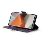 For Xiaomi Redmi Note 13 Pro+ 5G CaseMe 023 Butterfly Buckle Litchi Texture RFID Anti-theft Leather Phone Case(Pearly Purple)