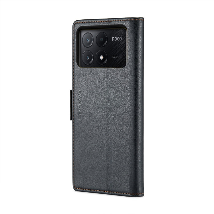 For Xiaomi Poco X6 Pro 5G/Redmi K70E 5G CaseMe 023 Butterfly Buckle Litchi Texture RFID Anti-theft Leather Phone Case(Black)