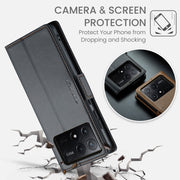 For Xiaomi Poco X6 Pro 5G/Redmi K70E 5G CaseMe 023 Butterfly Buckle Litchi Texture RFID Anti-theft Leather Phone Case(Black)