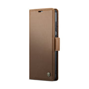 For Xiaomi Poco X6 Pro 5G/Redmi K70E 5G CaseMe 023 Butterfly Buckle Litchi Texture RFID Anti-theft Leather Phone Case(Brown)
