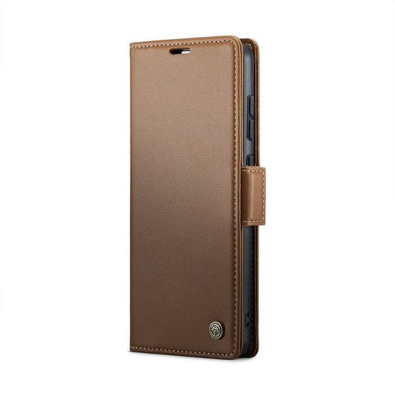 For Xiaomi Poco X6 Pro 5G/Redmi K70E 5G CaseMe 023 Butterfly Buckle Litchi Texture RFID Anti-theft Leather Phone Case(Brown)