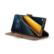 For Xiaomi Poco X6 Pro 5G/Redmi K70E 5G CaseMe 023 Butterfly Buckle Litchi Texture RFID Anti-theft Leather Phone Case(Brown)