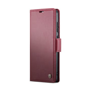 For Xiaomi Poco X6 Pro 5G/Redmi K70E 5G CaseMe 023 Butterfly Buckle Litchi Texture RFID Anti-theft Leather Phone Case(Wine Red)