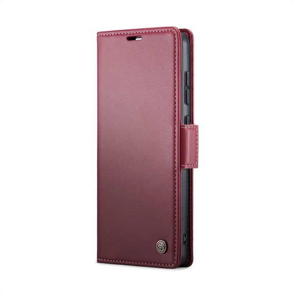 For Xiaomi Poco X6 Pro 5G/Redmi K70E 5G CaseMe 023 Butterfly Buckle Litchi Texture RFID Anti-theft Leather Phone Case(Wine Red)