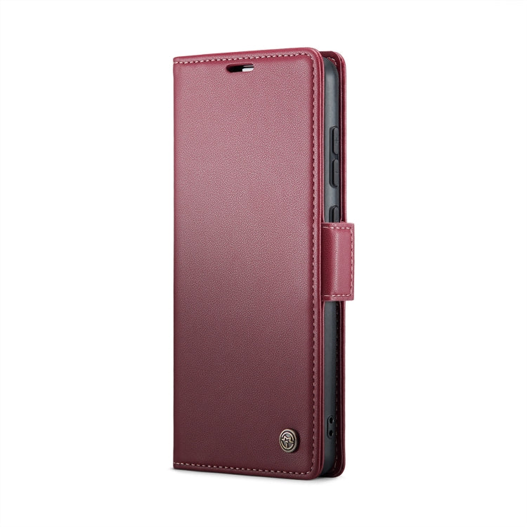 For Xiaomi Poco X6 Pro 5G/Redmi K70E 5G CaseMe 023 Butterfly Buckle Litchi Texture RFID Anti-theft Leather Phone Case(Wine Red)