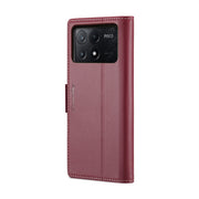 For Xiaomi Poco X6 Pro 5G/Redmi K70E 5G CaseMe 023 Butterfly Buckle Litchi Texture RFID Anti-theft Leather Phone Case(Wine Red)