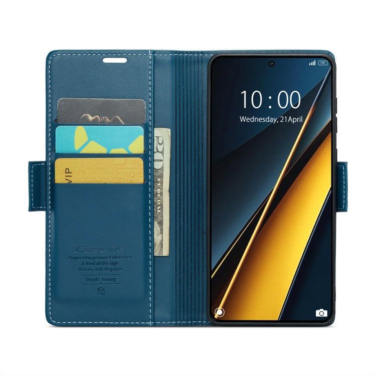 For Xiaomi Poco X6 Pro 5G/Redmi K70E 5G CaseMe 023 Butterfly Buckle Litchi Texture RFID Anti-theft Leather Phone Case(Blue)