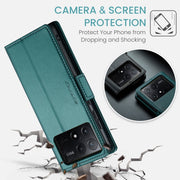 For Xiaomi Poco X6 Pro 5G/Redmi K70E 5G CaseMe 023 Butterfly Buckle Litchi Texture RFID Anti-theft Leather Phone Case(Pearly Blue)