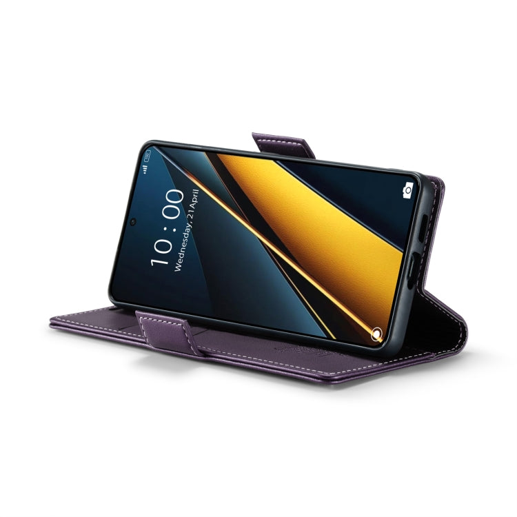 For Xiaomi Poco X6 Pro 5G/Redmi K70E 5G CaseMe 023 Butterfly Buckle Litchi Texture RFID Anti-theft Leather Phone Case(Pearly Purple)