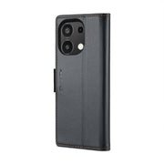 For Xiaomi Redmi Note 13 4G CaseMe 023 Butterfly Buckle Litchi Texture RFID Anti-theft Leather Phone Case(Black)