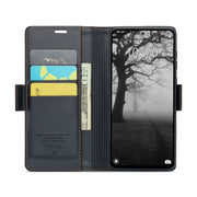 For Xiaomi Redmi Note 13 4G CaseMe 023 Butterfly Buckle Litchi Texture RFID Anti-theft Leather Phone Case(Black)