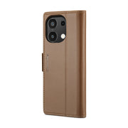 For Xiaomi Redmi Note 13 4G CaseMe 023 Butterfly Buckle Litchi Texture RFID Anti-theft Leather Phone Case(Brown)