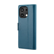For Xiaomi Redmi Note 13 4G CaseMe 023 Butterfly Buckle Litchi Texture RFID Anti-theft Leather Phone Case(Blue)