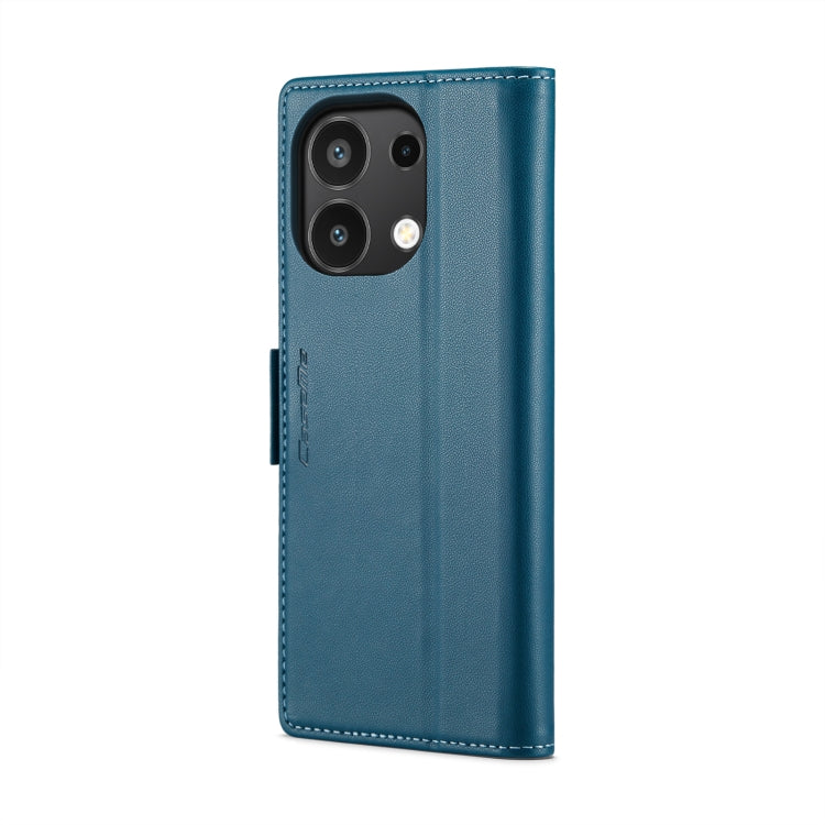 For Xiaomi Redmi Note 13 4G CaseMe 023 Butterfly Buckle Litchi Texture RFID Anti-theft Leather Phone Case(Blue)