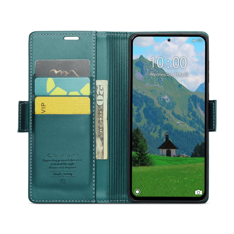 For Xiaomi Redmi Note 13 4G CaseMe 023 Butterfly Buckle Litchi Texture RFID Anti-theft Leather Phone Case(Pearly Blue)