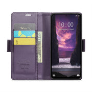 For Xiaomi Redmi Note 13 4G CaseMe 023 Butterfly Buckle Litchi Texture RFID Anti-theft Leather Phone Case(Pearly Purple)