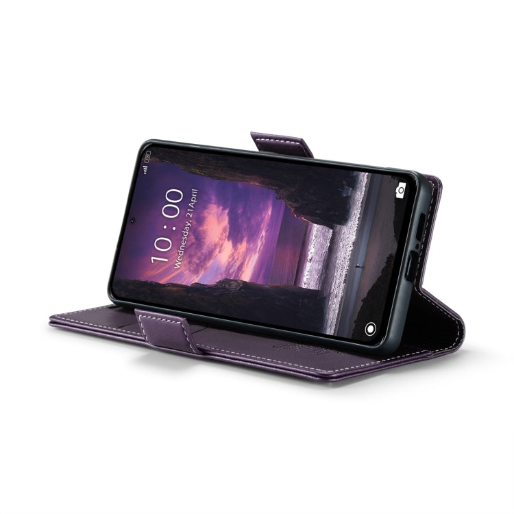For Xiaomi Redmi Note 13 4G CaseMe 023 Butterfly Buckle Litchi Texture RFID Anti-theft Leather Phone Case(Pearly Purple)