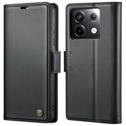 For Xiaomi Redmi Note 13 Pro 4G CaseMe 023 Butterfly Buckle Litchi Texture RFID Anti-theft Leather Phone Case(Black)