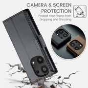 For Xiaomi Redmi Note 13 Pro 4G CaseMe 023 Butterfly Buckle Litchi Texture RFID Anti-theft Leather Phone Case(Black)