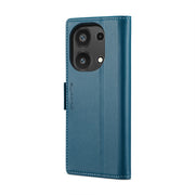 For Xiaomi Redmi Note 13 Pro 4G CaseMe 023 Butterfly Buckle Litchi Texture RFID Anti-theft Leather Phone Case(Blue)