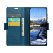 For Xiaomi Redmi Note 13 Pro 4G CaseMe 023 Butterfly Buckle Litchi Texture RFID Anti-theft Leather Phone Case(Blue)