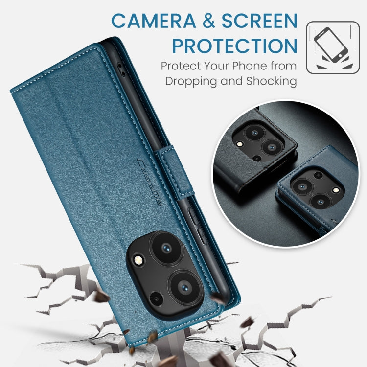 For Xiaomi Redmi Note 13 Pro 4G CaseMe 023 Butterfly Buckle Litchi Texture RFID Anti-theft Leather Phone Case(Blue)