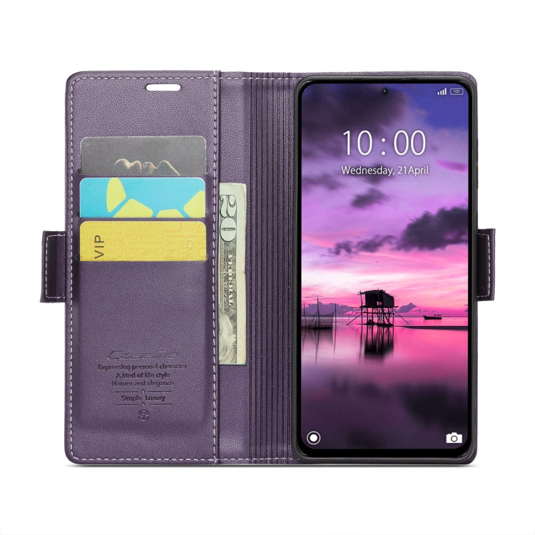 For Xiaomi Redmi Note 13 Pro 4G CaseMe 023 Butterfly Buckle Litchi Texture RFID Anti-theft Leather Phone Case(Pearly Purple) - free shipping - PMC Jewellery - Order now!