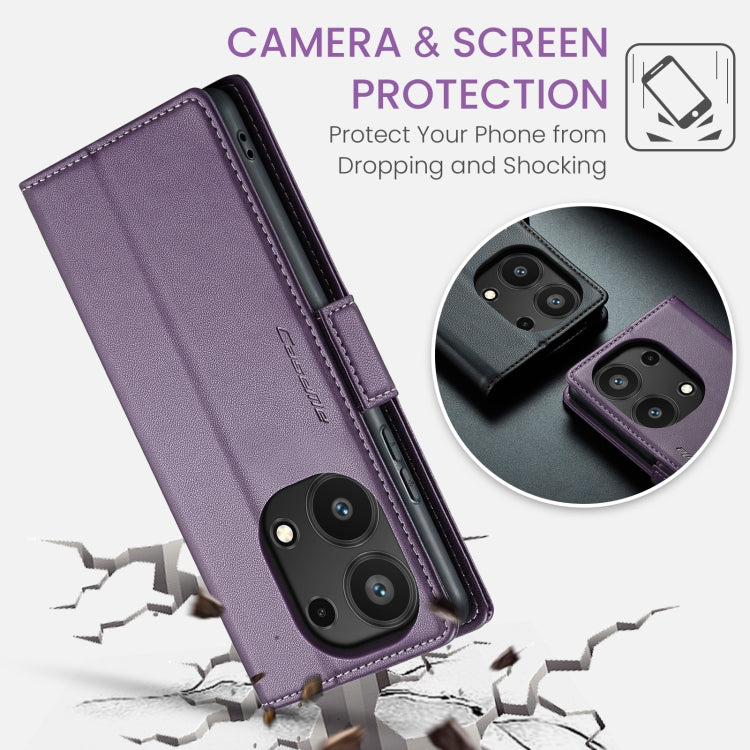 For Xiaomi Redmi Note 13 Pro 4G CaseMe 023 Butterfly Buckle Litchi Texture RFID Anti-theft Leather Phone Case(Pearly Purple) - free shipping - PMC Jewellery - Order now!