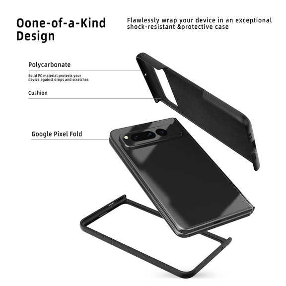 For Google Pixel Fold Litchi Texture Integrated Shockproof Phone Case with Holder(Green)