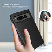 For Google Pixel Fold Litchi Texture Integrated Shockproof Phone Case with Holder(Green)
