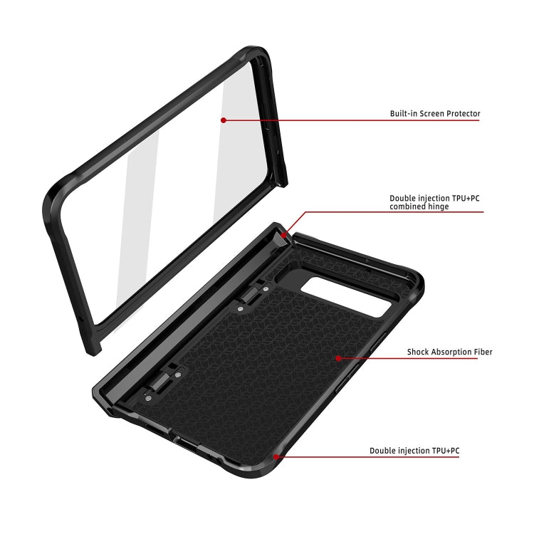 For Google Pixel Fold Twill Texture Integrated Shockproof Phone Case with Holder(Blue)