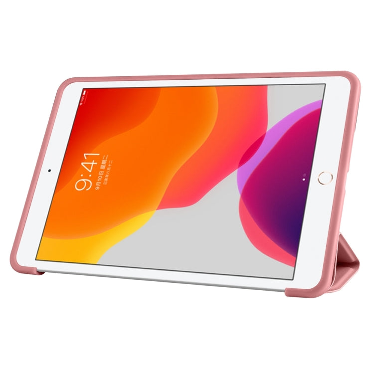 For iPad 9.7 2018 / 2017 / Air 2 / Air 3-folding TPU Horizontal Flip Leather Tablet Case with Holder(Rose Gold) - iPad 9.7 (2018) & (2017) Cases by PMC TechLife | Online Shopping South Africa | PMC TechLife