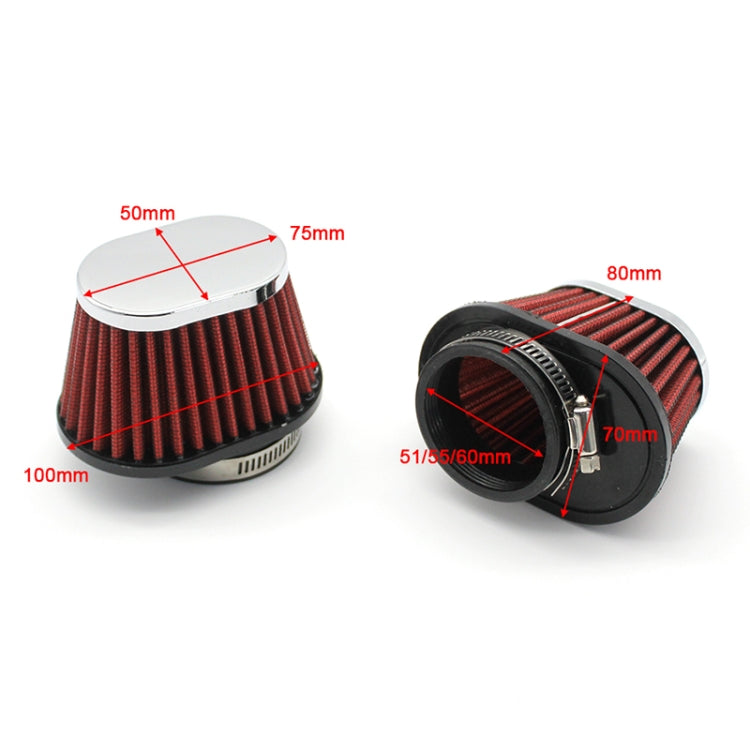 60mm XH-UN073 Mushroom Head Style Car Modified Air Filter Motorcycle Exhaust Filter(Red) - free shipping - PMC TechLife - Order now!
