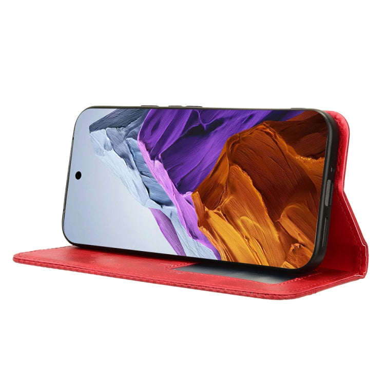 For Google Pixel 9 Pro Magnetic Buckle Retro Texture Leather Phone Case(Red) - Google Cases by PMC TechLife | Online Shopping South Africa | PMC TechLife | Buy Now Pay Later Mobicred
