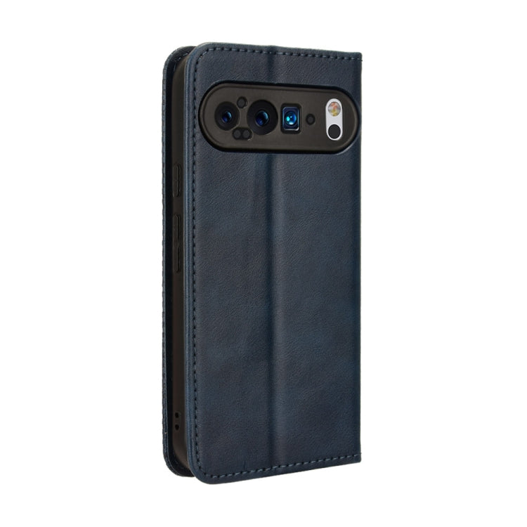 For Google Pixel 9 Pro Magnetic Buckle Retro Texture Leather Phone Case(Blue) - Google Cases by PMC TechLife | Online Shopping South Africa | PMC TechLife | Buy Now Pay Later Mobicred