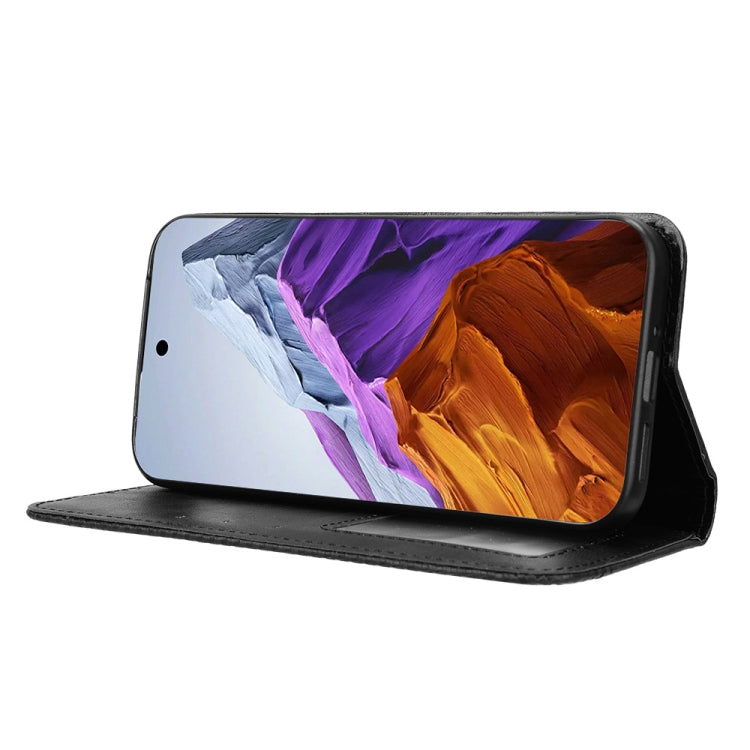For Google Pixel 9 Magnetic Buckle Retro Texture Leather Phone Case(Black) - Google Cases by PMC TechLife | Online Shopping South Africa | PMC TechLife | Buy Now Pay Later Mobicred
