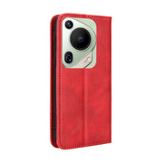 For Huawei Pura 70 Ultra Magnetic Buckle Retro Texture Leather Phone Case(Red)