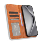 For Huawei Pura 70 Magnetic Buckle Retro Texture Leather Phone Case(Brown)