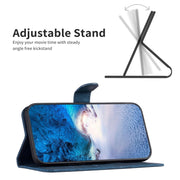 For Samsung Galaxy S24+ 5G Plaid Embossed Leather Phone Case(Blue)