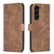 For Samsung Galaxy S24 5G Plaid Embossed Leather Phone Case(Brown) - Galaxy S24 5G Cases by PMC TechLife | Online Shopping South Africa | PMC TechLife