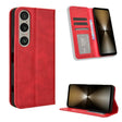 For Sony Xperia 1 VI 2024 Magnetic Buckle Retro Texture Leather Phone Case(Red) - Sony Cases by PMC Jewellery | Online Shopping South Africa | PMC Jewellery | Buy Now Pay Later Mobicred