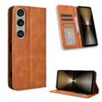 For Sony Xperia 1 VI 2024 Magnetic Buckle Retro Texture Leather Phone Case(Brown) - Sony Cases by PMC Jewellery | Online Shopping South Africa | PMC Jewellery | Buy Now Pay Later Mobicred