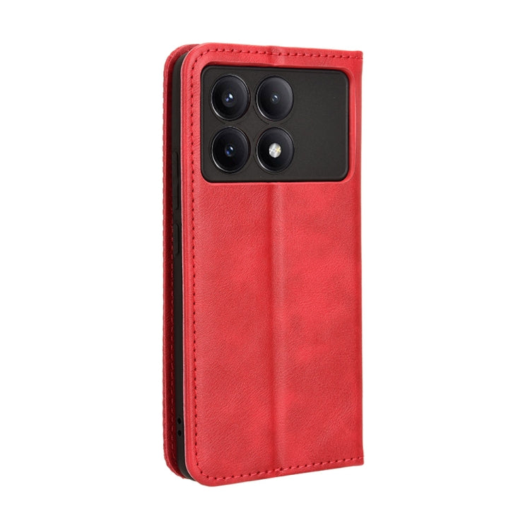For Xiaomi Redmi K70 / K70 Pro Magnetic Buckle Retro Texture Leather Phone Case(Red) - Xiaomi Cases by PMC TechLife | Online Shopping South Africa | PMC TechLife | Buy Now Pay Later Mobicred