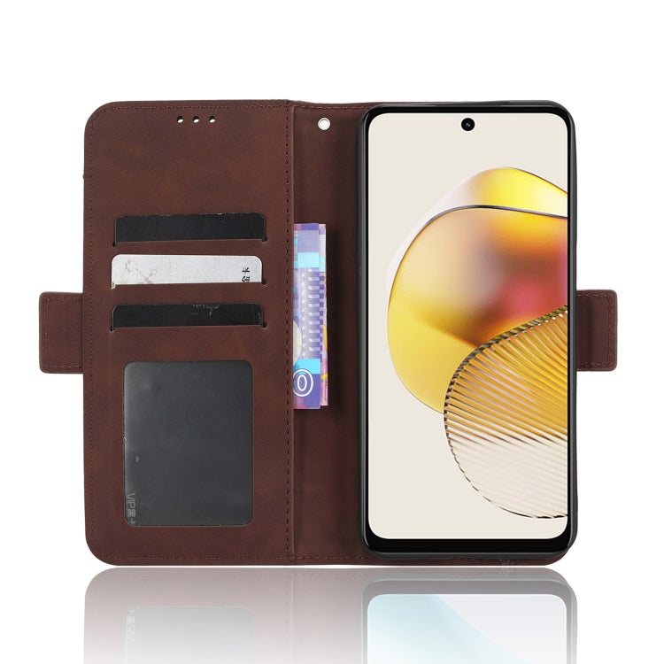 For Motorola Moto G 5G 2023 Skin Feel Calf Texture Card Slots Leather Phone Case(Brown) - Motorola Cases by PMC TechLife | Online Shopping South Africa | PMC TechLife | Buy Now Pay Later Mobicred